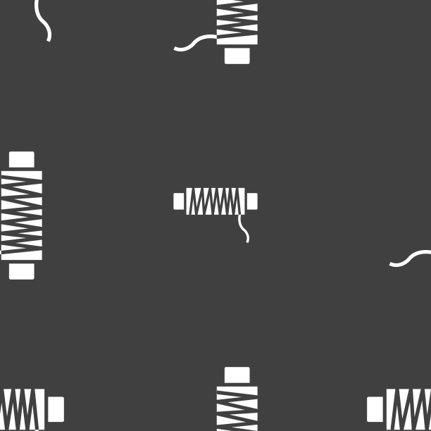 线程的图标符号。灰色背景上的无缝模式。向量图片下载