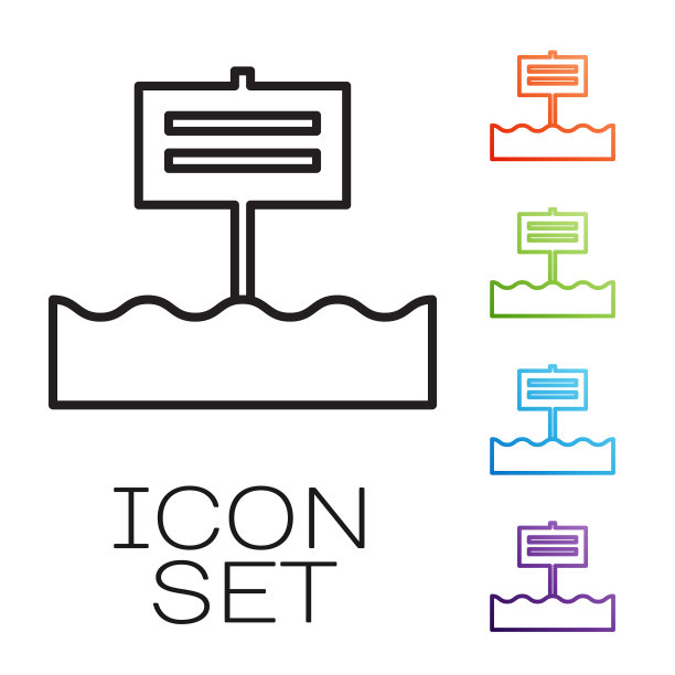 黑线空白木标志板图标孤立图片下载