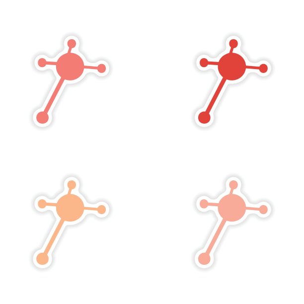 在纸分子上装配现实的贴纸设计图片下载