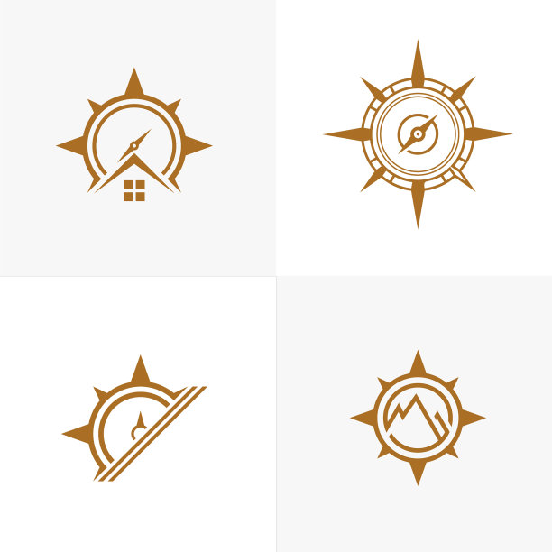 设置创意指南针标志设计模板图标图片下载