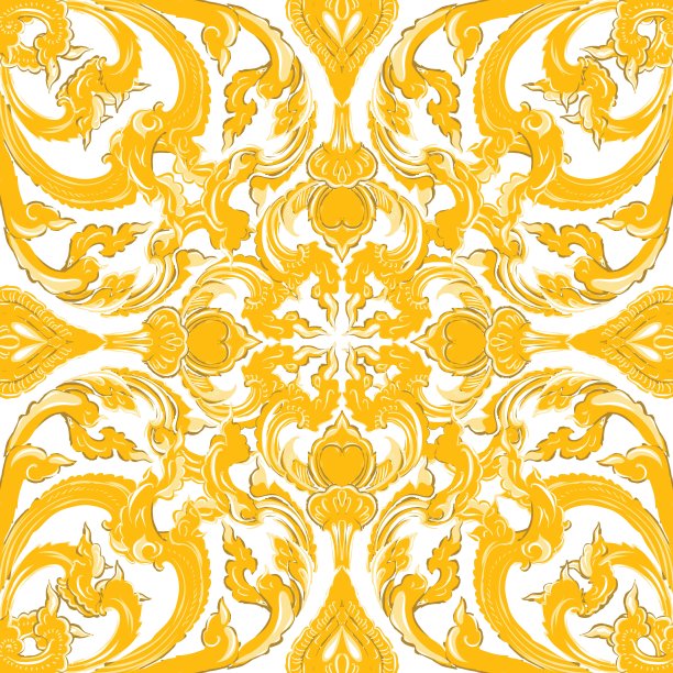 泰国矢量花卉装饰装饰品。图片下载