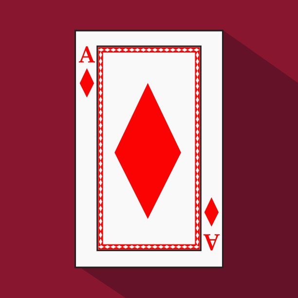 扑克牌。图标图片很简单。钻石ace以白色为基材。矢量插图上的红色背景。网站、印刷、t恤、面料、室内、注册、设计等申请预约。玩扑克图片下载