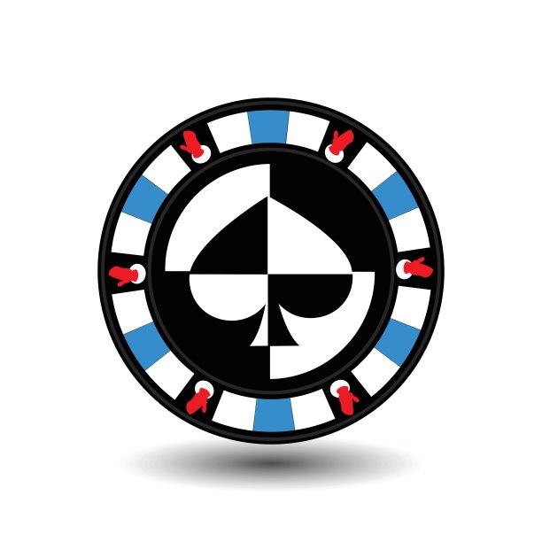 筹码扑克赌场圣诞新年。在铁铲的中间，手套的两侧，蓝色的图标上，白色的背景容易分开。用于场地、设计、装饰、印刷等。图片下载