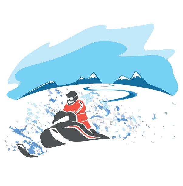 骑着雪地摩托图片下载