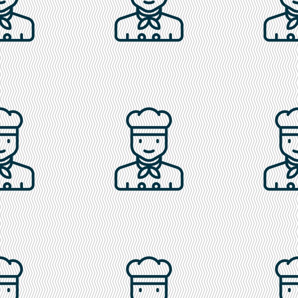 库克图标符号。无缝图案与几何纹理。向量图片下载