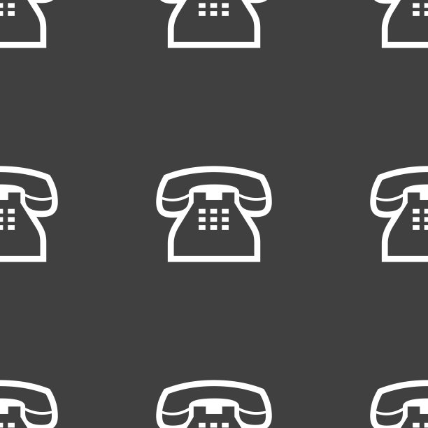复古手机图标标志。灰色背景上的无缝模式。向量图片下载