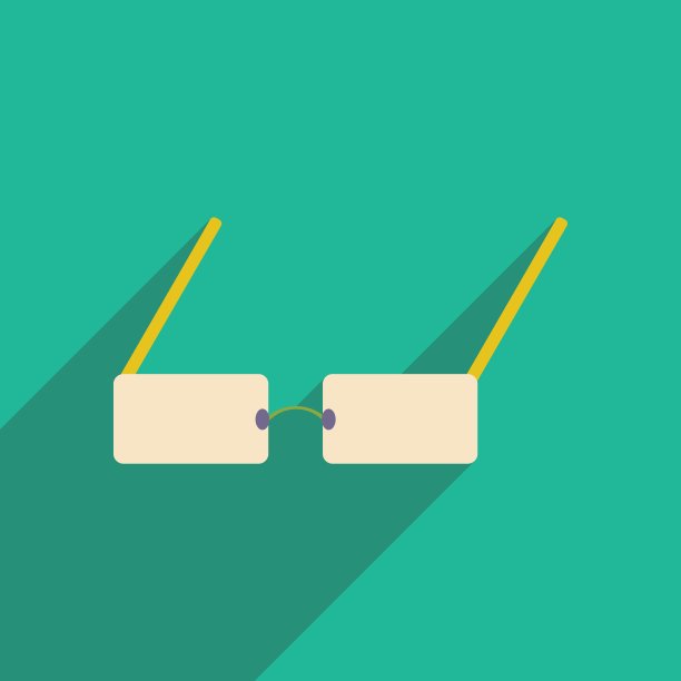 平与阴影图标和移动应用眼镜图片下载