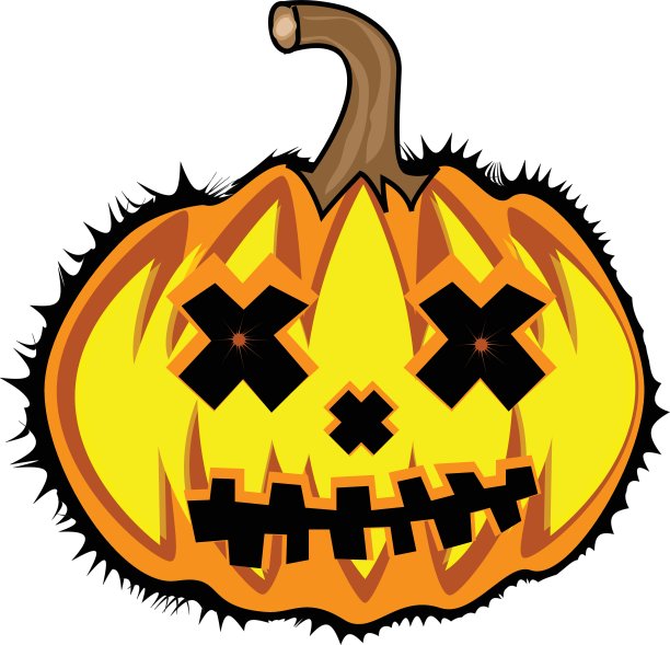 万圣节的南瓜孤立在白色的背景上图片下载
