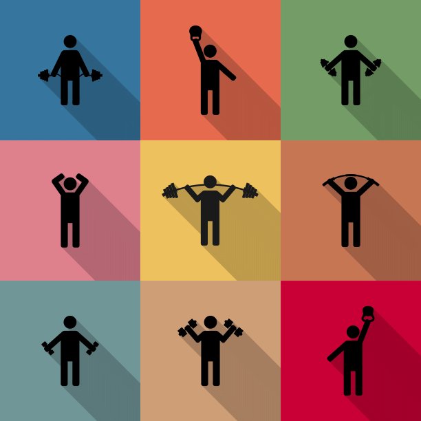 图标运动员，矢量插图。图片下载