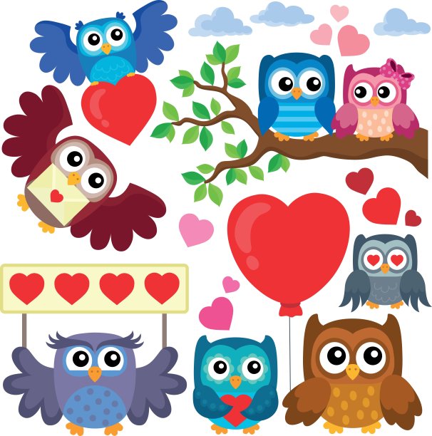 情人节猫头鹰主题集图片下载
