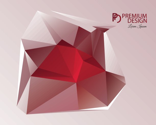 多边形抽象背景和PD标志图片下载