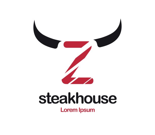 牛排餐厅标志设计图片下载
