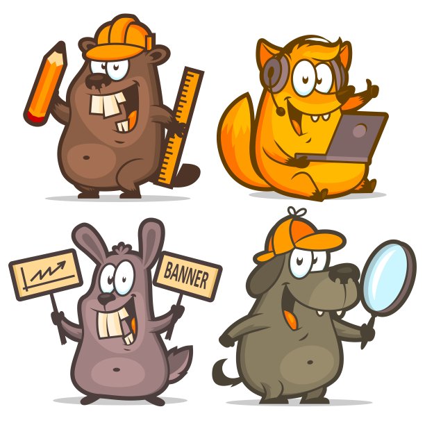 海狸狐狸兔子狗的经营理念图片下载