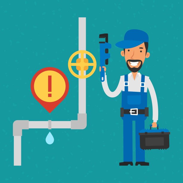 修理工拿着管钳微笑着图片下载