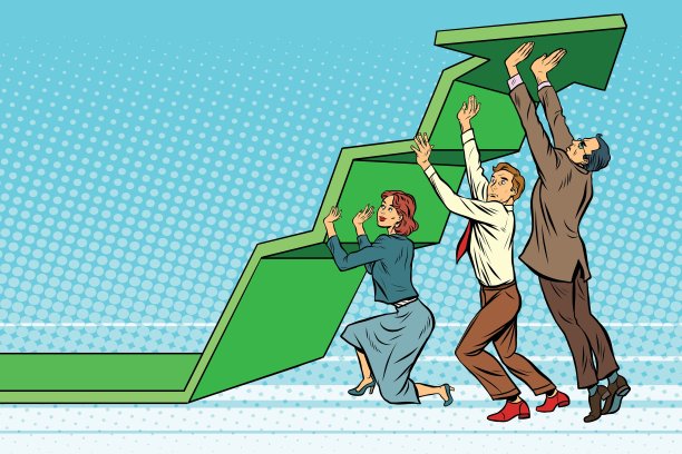 业务团队提升增长图表图片下载