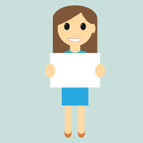 拿着空白牌子的女人图片下载