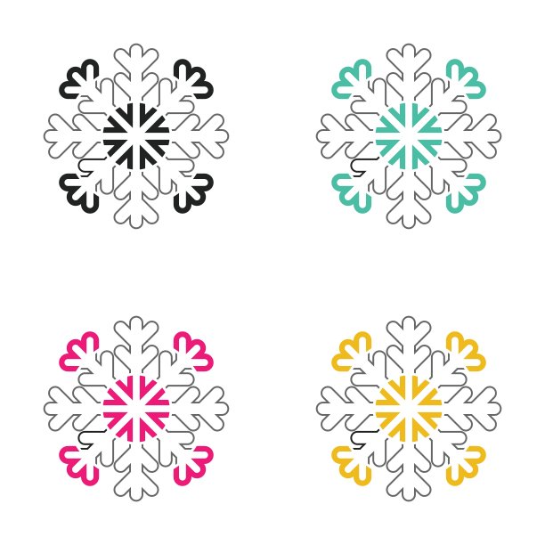 圣诞雪花图标霓虹灯风格图片下载