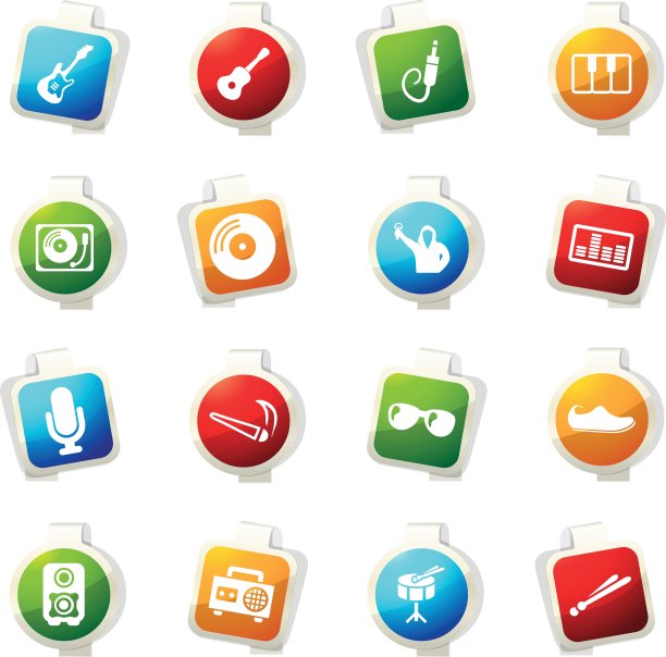 迪斯科或俱乐部图标集图片下载