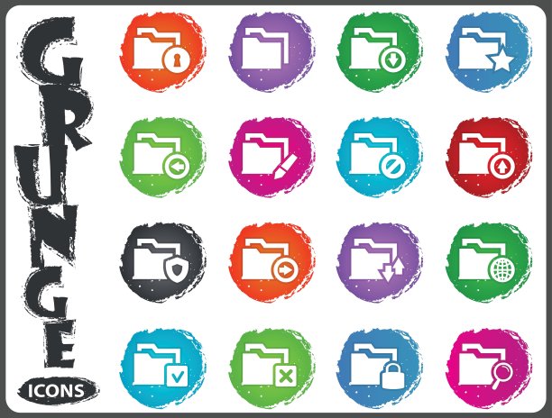 文件夹图标设置在垃圾摇滚风格图片下载