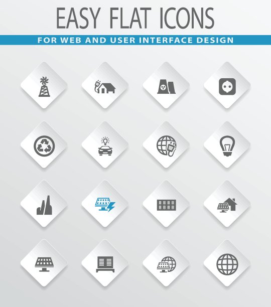 替代能源图标套装图片下载