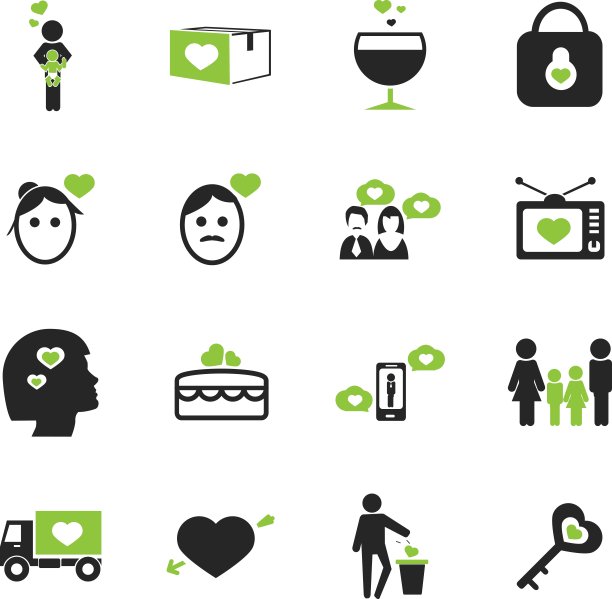 情人节图标集图片下载