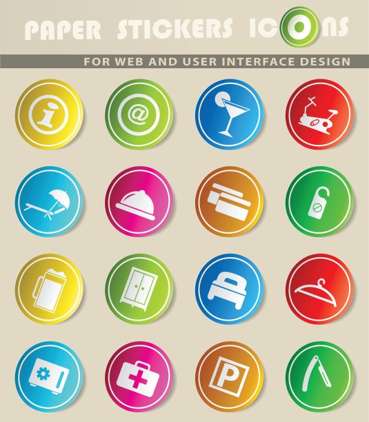 酒店客房服务图标设置图片下载