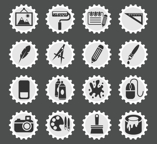 美术工具图标集图片下载