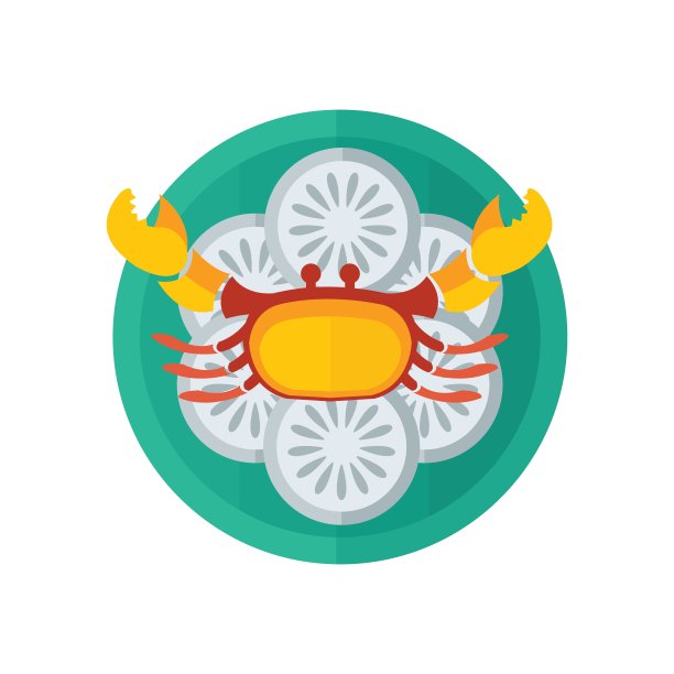 黄蟹和沙拉载体图片下载