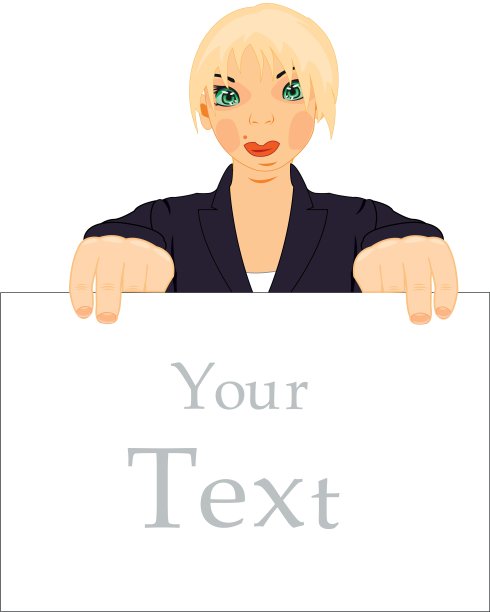 拿着海报的女孩图片下载