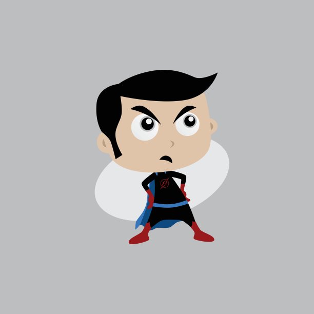 可爱和惊人的卡通超级英雄经典姿势图片下载