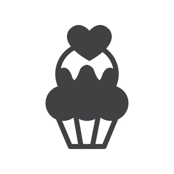 杯子蛋糕单色烘焙图标向量图片下载