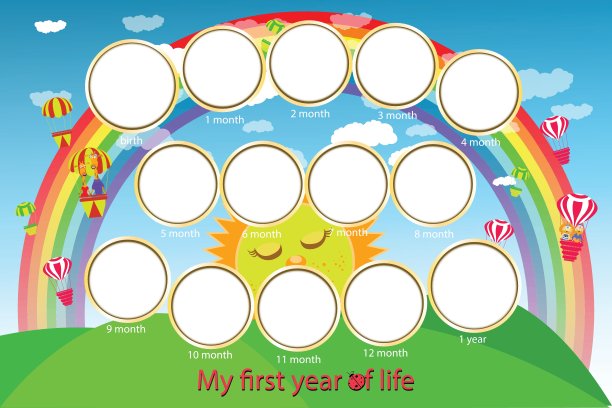 给孩子的相框。生命的第一年图片下载