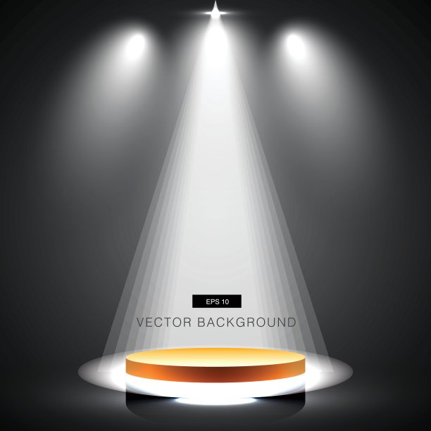 金色舞台与聚光灯黑色背景图片下载