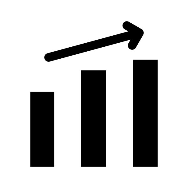 黑色增长图表图标图片下载