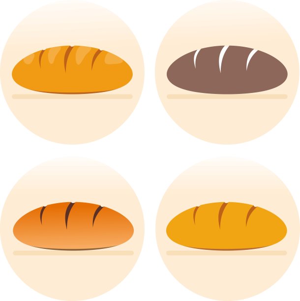 一套法国面包图标图片下载