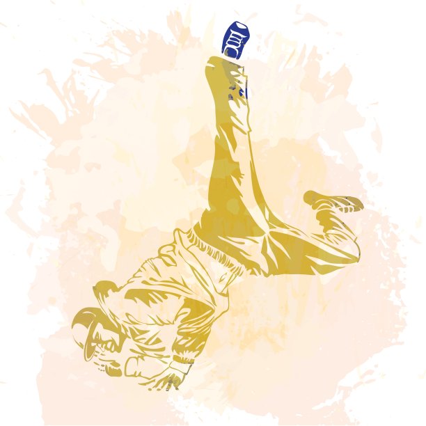 霹雳舞舞者手工制作的飞溅背景，现代趋势背景。图片下载