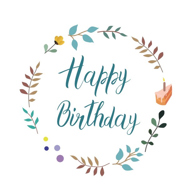 生日快乐矢量文字手工书法和字母图片下载