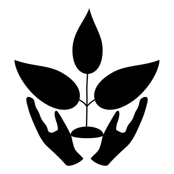 小心呵护，种植黑色图标图片下载