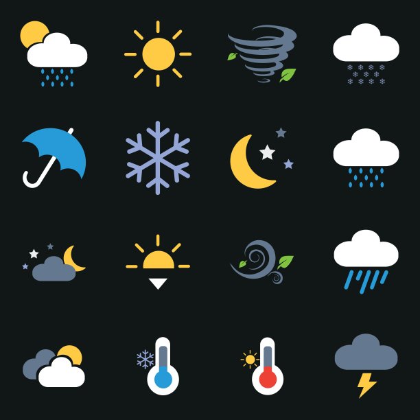 黑色系列。天气图标设置图片下载