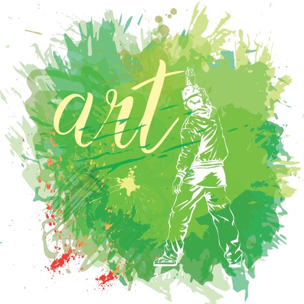 涂鸦男在墙上做街头艺术。图片下载