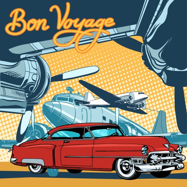 复古红车在t台上流行艺术复古风格图片下载