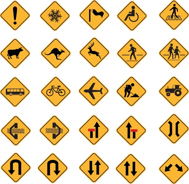 警告路标图片下载