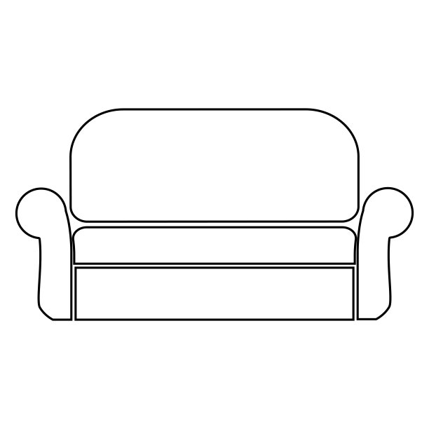 沙发上的黑色图标。图片下载