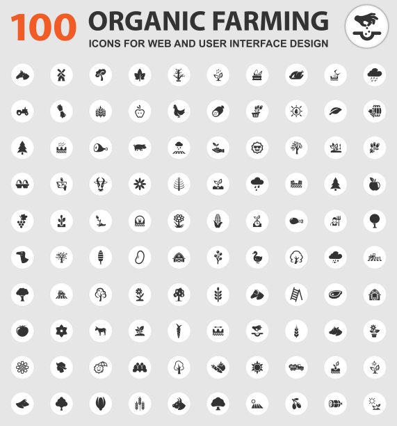 有机农业图标套装图片下载