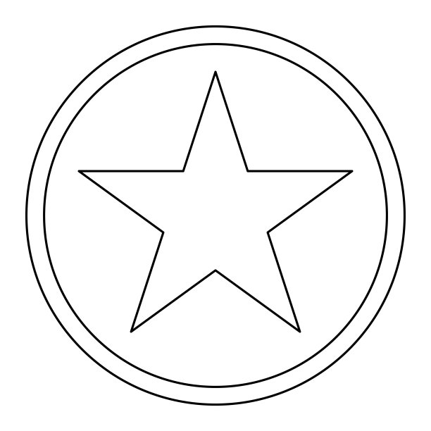 黑色圆形星星图标图片下载