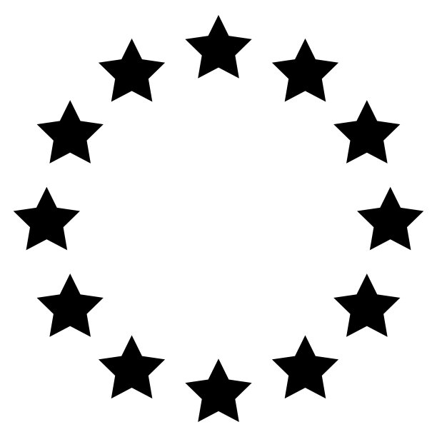 在黑色图标圈中的星星。图片下载