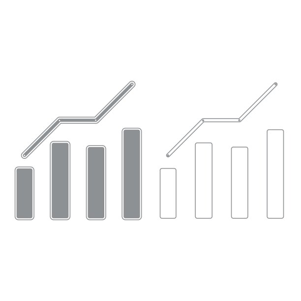增长图表灰色图标集图片下载