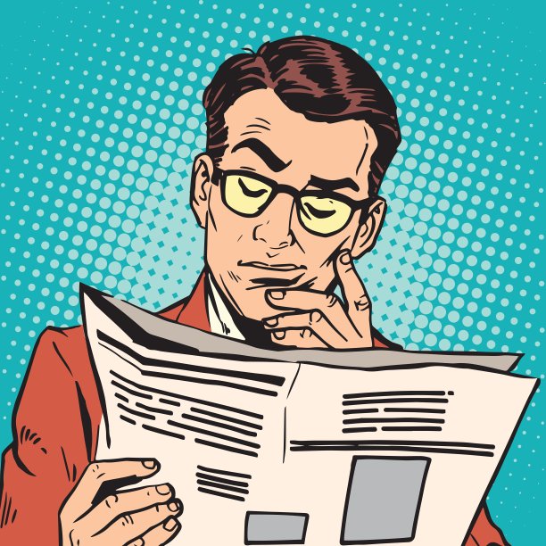 阿凡达肖像男在读报纸图片下载