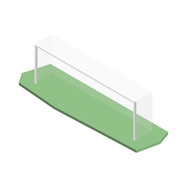 足球门在等距，矢量插图。图片下载