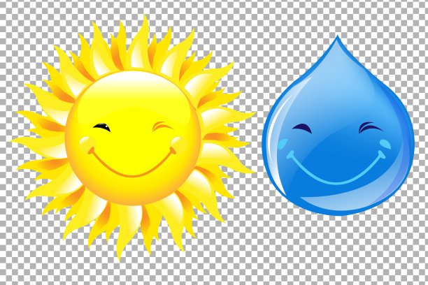 太阳和下降卡通设置图片下载